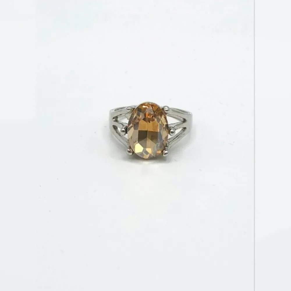 Vintage silver tangerine cocktail statement ring